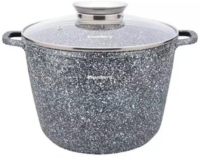 Oală cu capac 28 cm, 10L – Klausberg KB 7526, antiaderentă, gri, ideală pentru gătit în familie, strat marmură, pentru toate plitele