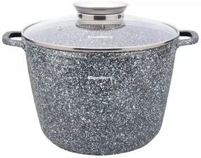 Oală cu capac 28 cm, 10L – Klausberg KB 7526, antiaderentă, gri, ideală pentru gătit în familie, strat marmură, pentru toate plitele