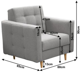 Ansamblu tapitat, material gri, AMEDIA