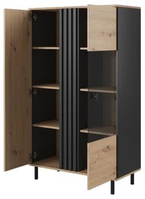 Vitrină BADIA stejar/antracit