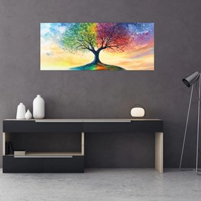 Tablou – Arbore pictat al anotimpurilor (120x50 cm)