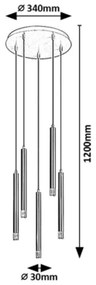 Lustra suspendata stil minimalist Ramira 5L auriu