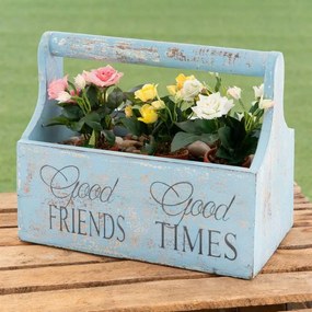 Cutie decorativă pentru flori - 30 x 17 x 25 cm, albastră