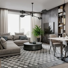 Lustră pe tijă ASTRA 4xE27/60W/230V neagră