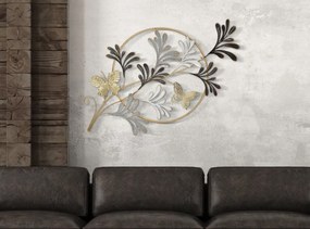 Decoratiune de perete auriu / gri din metal, 50,2 x 5,1 x 92 cm, Lixy Mauro Ferreti