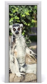 Autocolante pentru usi perete lemur