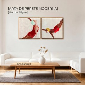 HOMCOM Set de 2 Tablouri pe Pânză, Artă Murală Modernă, Imprimare Artistică de Perete pentru Sufragerie și Salon cu Cârlige Incluse, 40x40 cm | Aosom Romania