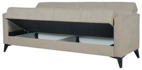 Canapea extensibila Fabio, 3 locuri, 215x82x92 cm, lada depozitare, Bej