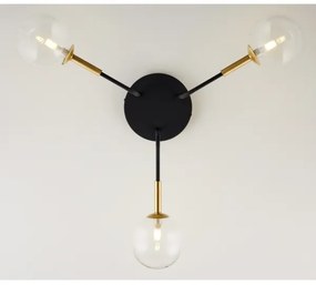 Lustră pe tijă Jupiter 2039 BURANO 3xG9/10W/230V negru/auriu/transparent