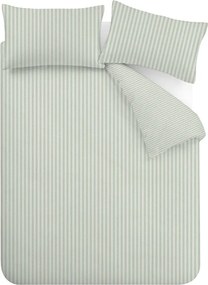 Lenjerie de pat verde pentru pat dublu/extinsă cu 3 piese 230x220 cm Epping Textured Stripe – Catherine Lansfield