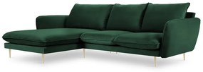 Coltar tapitat Vienna 5 locuri velvet/picioare gold – L255 x l170 x h95
