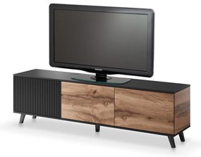 Comoda TV Random RTV2 stejar wotan/negru - L180 x A40 x h52 cm