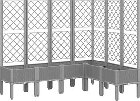 vidaXL Jardinieră de grădină cu spalier gri deschis 160x120x142 cm PP