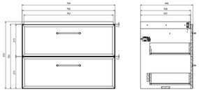 Cersanit S1017-003 - Dulap suspendat pentru lavoar MILLE 80x45 cm, negru