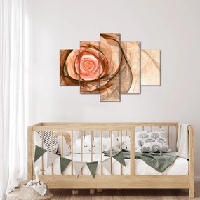 Tablou - Abstract trandafir roz cu fundal alb (150x105 cm)