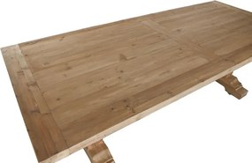 Masă dining din lemn reciclat, natur, 12 locuri, cu picioare strunjite, 76 x 240 x 100 cm, „Homestead”