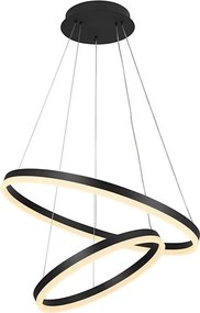 Brilagi - Lustră LED dimabilă suspendată pe cablu CIRCLE, 70W/230V, 3000-6500K, negru + telecomandă