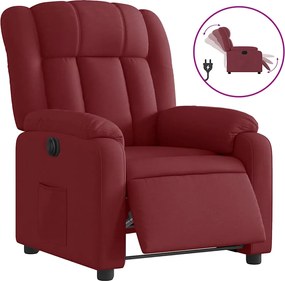 vidaXL Fotoliu rabatabil electric, roșu vin, material textil