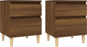 vidaXL Noptiere, 2 buc., stejar maro, 40x35x50 cm