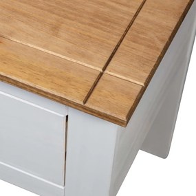 Noptiera, alb, 46 x 40 x 57 cm, lemn de pin, gama Panama 1, Alb