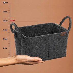 Coș de depozitare cu mânere Kela Fay, 35 x 25 cm, gri închis