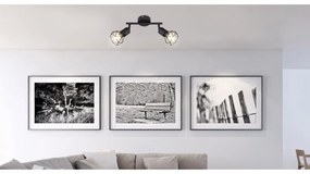 Aplica de perete / tavan cu 2 spoturi design industrial XARA I negru
