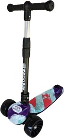 Trotineta copii cu roti luminoase din silicon NOVOKIDS™ Mini Scooter 8150, Cu melodii si lumini, 3 roti, Pliabila, Maner reglabil pe inaltime, Maxim