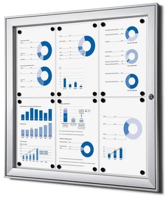 Vitrina interioara cu incuietoare pentru informatii 6 x A4, aluminiu
