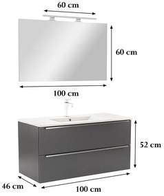 Mobilier complet de baie Vario Trim 100 antracit-antracit