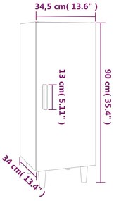 Servanta, stejar fumuriu, 34,5x34x90 cm, lemn compozit Stejar afumat, 1