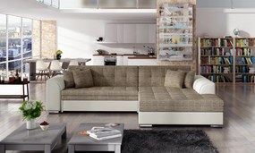Coltar tapitat, extensibil, 295x80x195 cm, Sorento R01, Eltap (Culoare: Gri pepit / Alb)