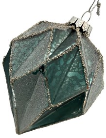 Glob din sticla Luxe Diamond 8x12cm, Turcoaz