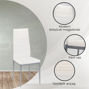 Midland 4+1 set de sufragerie alb-gri