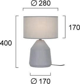 Lampă de masă DOLLY 1xE27/25W/230V gri