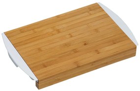 Kesper 58351 Placă de bambus cu tăviță, albă, 41 x25,5 x 4 cm