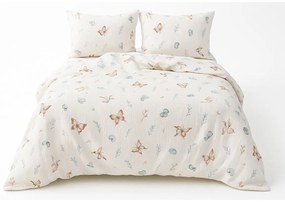 Lenjerie de pat din muselină Matex Fluturi, 140 x 200 cm, 70 x 90 cm