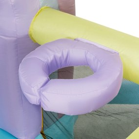 AIYAPLAY Hüpfburg, Piscină cu Bile, 2 Tobogane, Țesătură Oxford, Rezistent la UV, Blower, Colorat | Aosom Romania