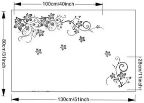 Autocolant de perete "Ornament floral" 80x130 cm
