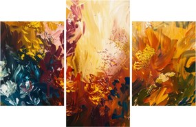 Tablou - pictură abstractă de flori (90x60 cm)