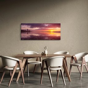 Tablou -  Plajă la apus de soare (120x50 cm)