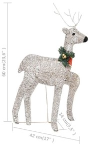 Decor de Craciun cu reni si sanie, 100 LED-uri, auriu, exterior 1, Auriu