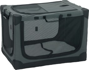 PawHut Cușcă de Transport Pliabilă pentru Câini și Pisici cu Pernă, Husă Lavabilă, Uși, din Oxford Respirabil 600D, 76x54x54 cm, Verde | Aosom Romania