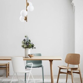 Plafonieră albă/alămie cu abajur din sticlă ø 15 cm Faze – Opviq lights