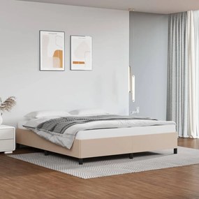 347268 vidaXL Cadru de pat, cappuccino, 180x200 cm, piele ecologică
