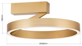 Plafonieră LED KOLK, 40 W, 230 V, 2700/3000/4000 K, Ø 40 cm, auriu