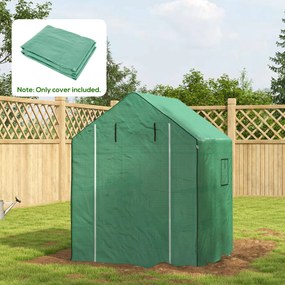 Outsunny Husa de Rezerva PE pentru Sera Calda 140x143x190cm cu Usa Rulabila Ferestre Plasa Verde | Aosom Romania