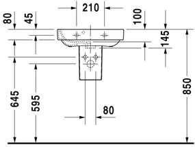Lavoar baie suspendat Duravit Happy D.2 50x36 cm