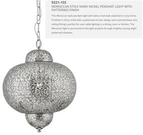 Lustra / Pendul design rustic Fretwork nickel 9221-1SS SRT