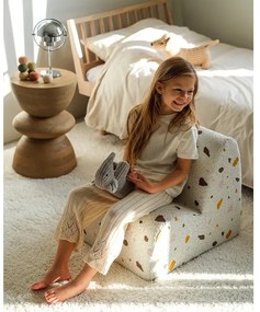 Fotoliu de copii alb cu tapițerie din țesătură bouclé/cu tapițerie din chenille Terrazzo Cloud – Wigiwama