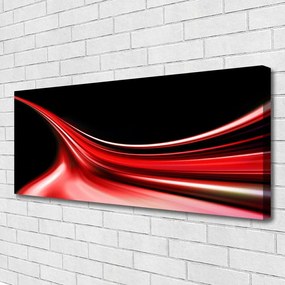 Tablou pe panza canvas Abstract Lines Art Rosu Negru